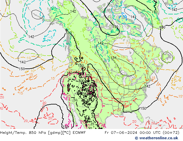 Z500/Rain (+SLP)/Z850 ECMWF Fr 07.06.2024 00 UTC