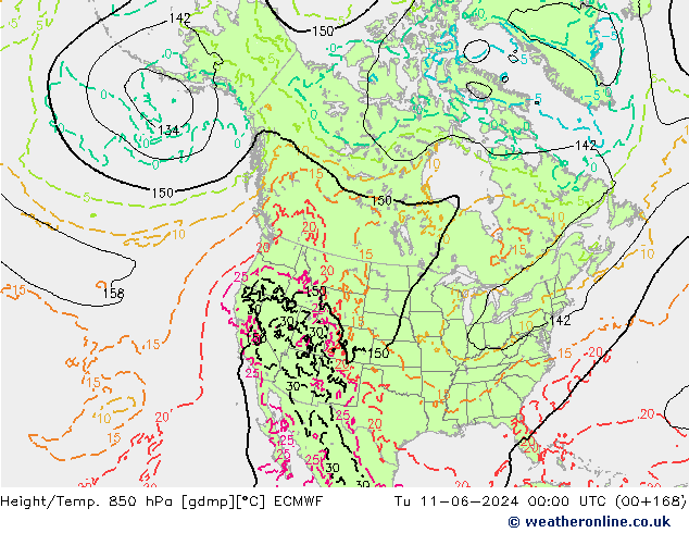 Z500/Rain (+SLP)/Z850 ECMWF mar 11.06.2024 00 UTC