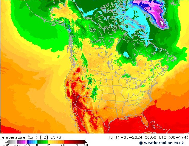 température (2m) ECMWF mar 11.06.2024 06 UTC