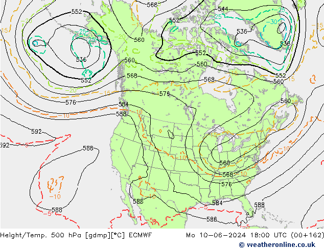 Z500/Rain (+SLP)/Z850 ECMWF Seg 10.06.2024 18 UTC