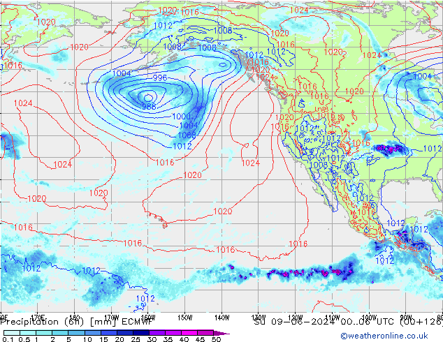 Z500/Rain (+SLP)/Z850 ECMWF Su 09.06.2024 06 UTC