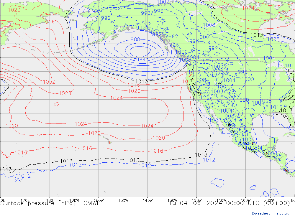 Atmosférický tlak ECMWF Út 04.06.2024 00 UTC