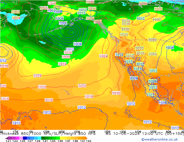 Thck 850-1000 hPa ECMWF Mo 10.06.2024 12 UTC