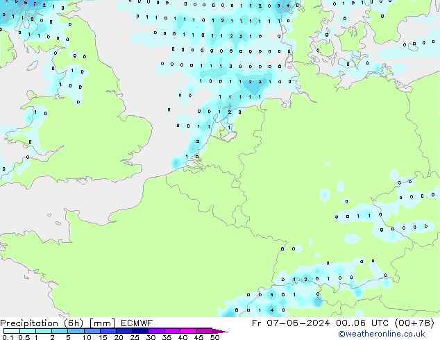 Z500/Regen(+SLP)/Z850 ECMWF vr 07.06.2024 06 UTC