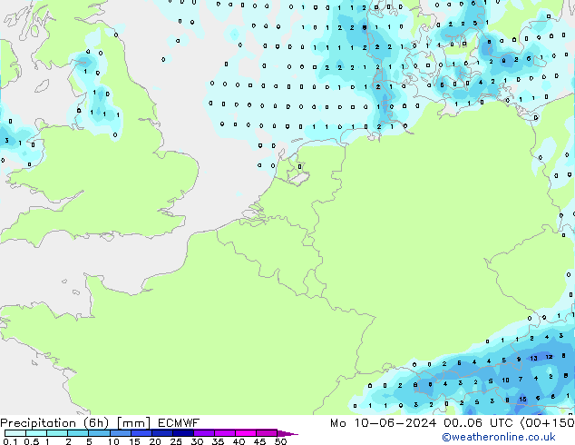 Z500/Rain (+SLP)/Z850 ECMWF Po 10.06.2024 06 UTC