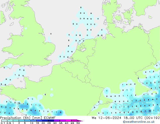 Z500/Rain (+SLP)/Z850 ECMWF Qua 12.06.2024 00 UTC