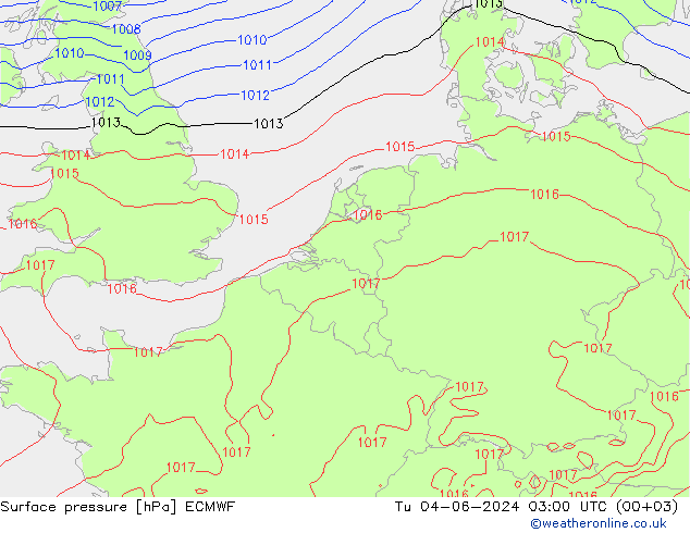 pression de l'air ECMWF mar 04.06.2024 03 UTC