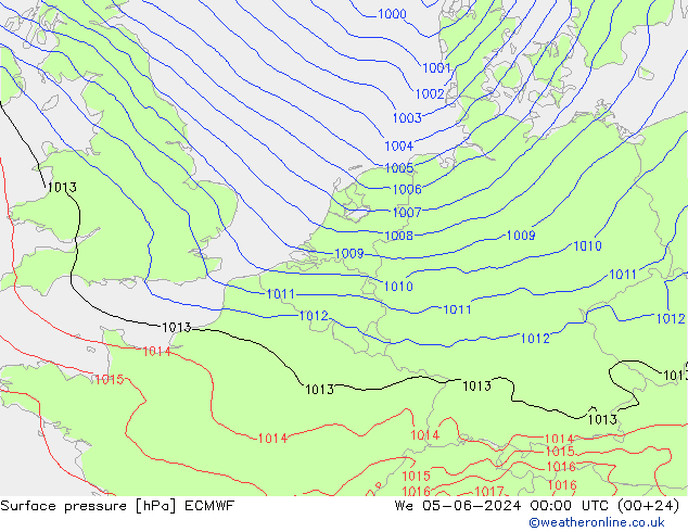 地面气压 ECMWF 星期三 05.06.2024 00 UTC