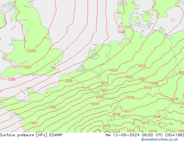 pressão do solo ECMWF Qua 12.06.2024 06 UTC