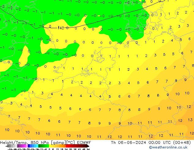 Z500/Rain (+SLP)/Z850 ECMWF  06.06.2024 00 UTC