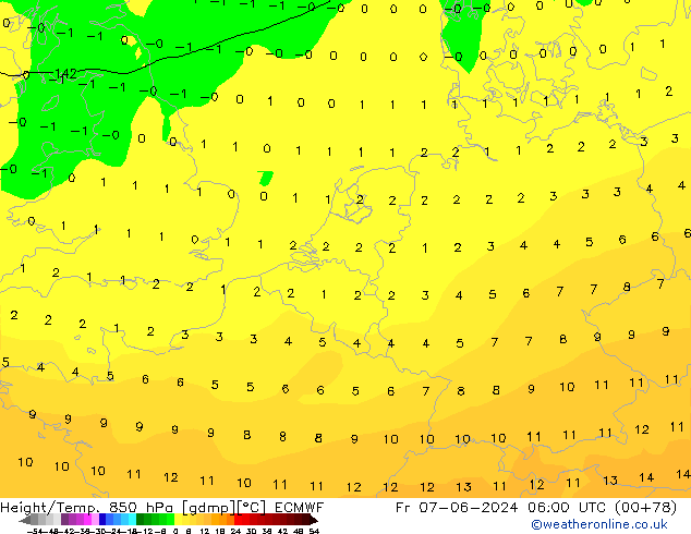 Z500/Regen(+SLP)/Z850 ECMWF vr 07.06.2024 06 UTC