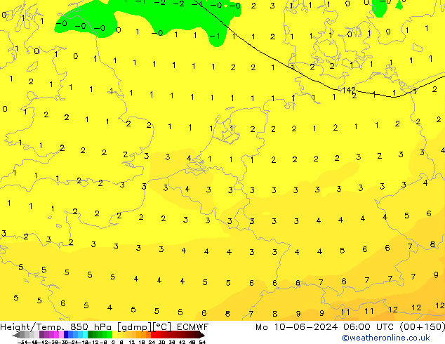 Z500/Rain (+SLP)/Z850 ECMWF Po 10.06.2024 06 UTC