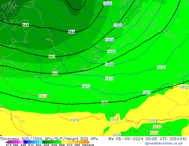 Thck 500-1000hPa ECMWF 星期三 05.06.2024 00 UTC