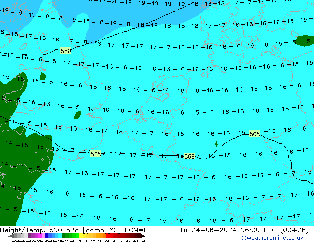 Z500/Rain (+SLP)/Z850 ECMWF Tu 04.06.2024 06 UTC