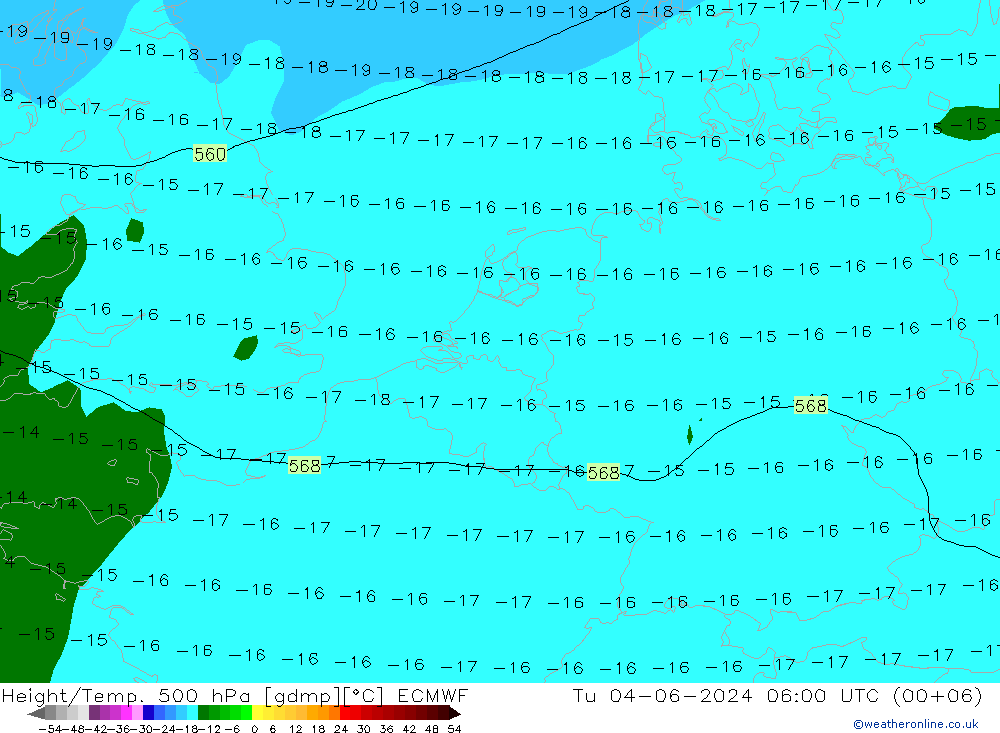 Z500/Rain (+SLP)/Z850 ECMWF Tu 04.06.2024 06 UTC