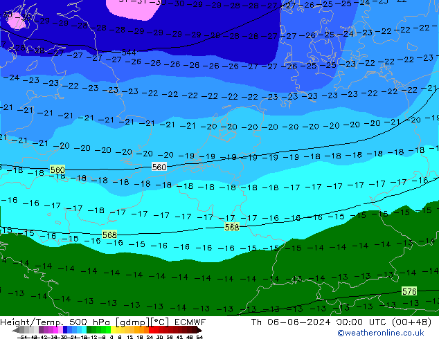 Z500/Rain (+SLP)/Z850 ECMWF  06.06.2024 00 UTC