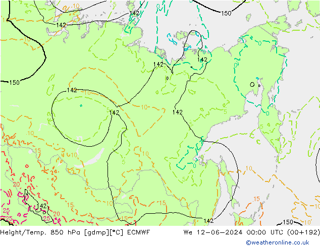 Z500/Regen(+SLP)/Z850 ECMWF wo 12.06.2024 00 UTC