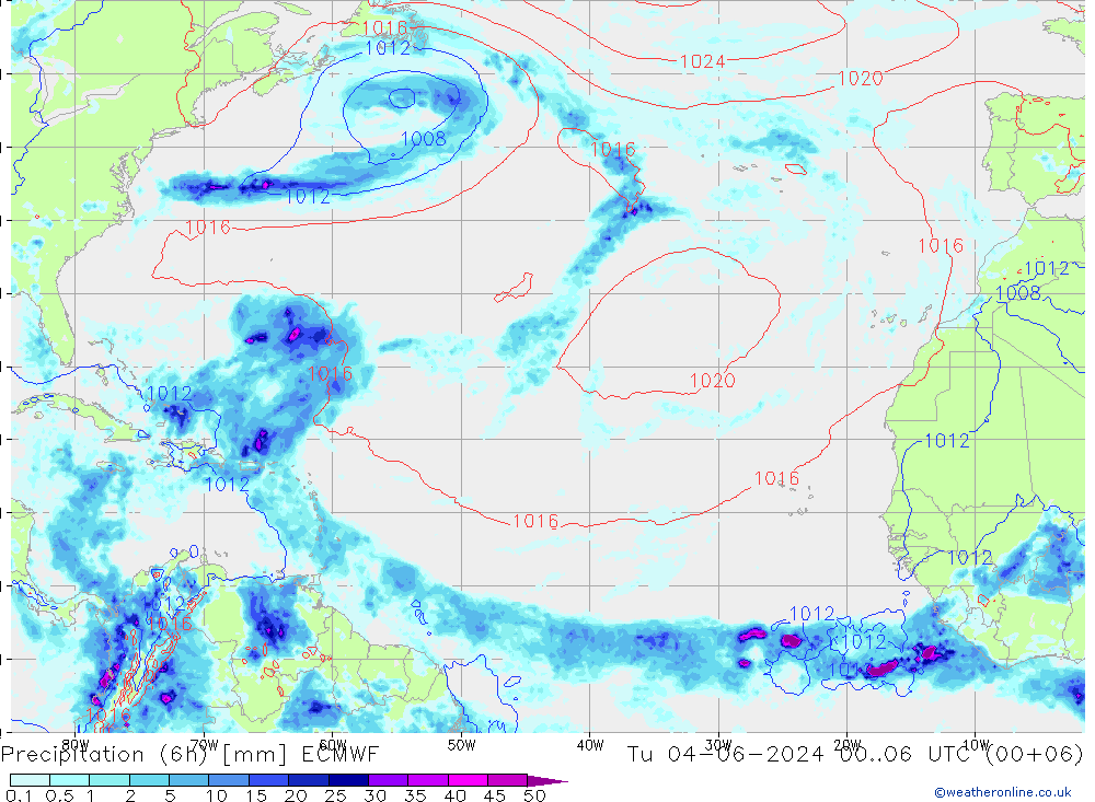 Z500/Rain (+SLP)/Z850 ECMWF Tu 04.06.2024 06 UTC