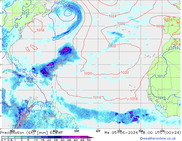 Z500/Rain (+SLP)/Z850 ECMWF śro. 05.06.2024 00 UTC