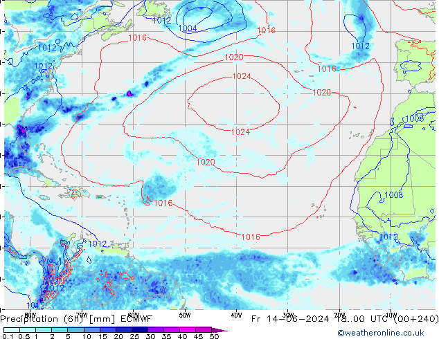 Z500/Rain (+SLP)/Z850 ECMWF vie 14.06.2024 00 UTC