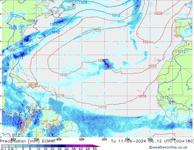 Precipitation ECMWF Tu 11.06.2024 12 UTC