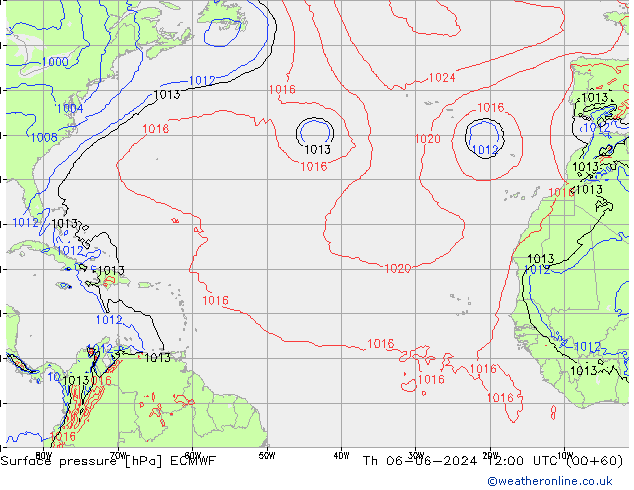 приземное давление ECMWF чт 06.06.2024 12 UTC