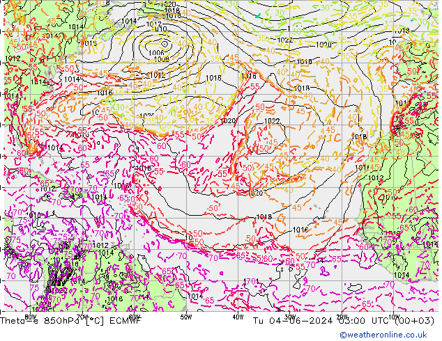 Theta-e 850hPa ECMWF mar 04.06.2024 03 UTC