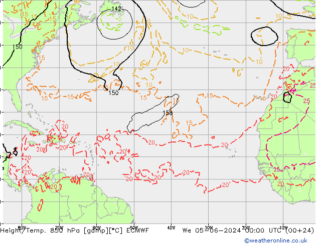 Z500/Rain (+SLP)/Z850 ECMWF śro. 05.06.2024 00 UTC