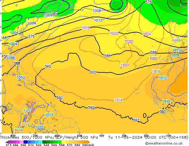 500-1000 hPa Kalınlığı ECMWF Sa 11.06.2024 00 UTC