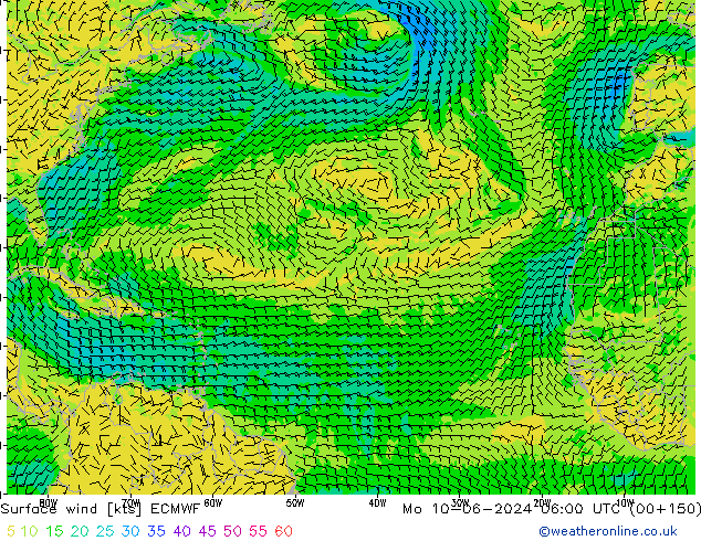 Surface wind ECMWF Po 10.06.2024 06 UTC