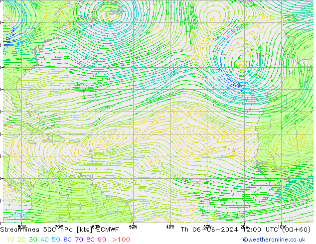 Stroomlijn 500 hPa ECMWF do 06.06.2024 12 UTC