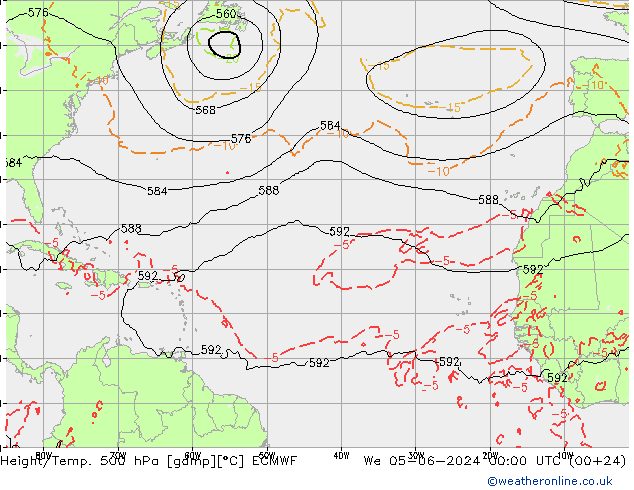 Z500/Rain (+SLP)/Z850 ECMWF śro. 05.06.2024 00 UTC