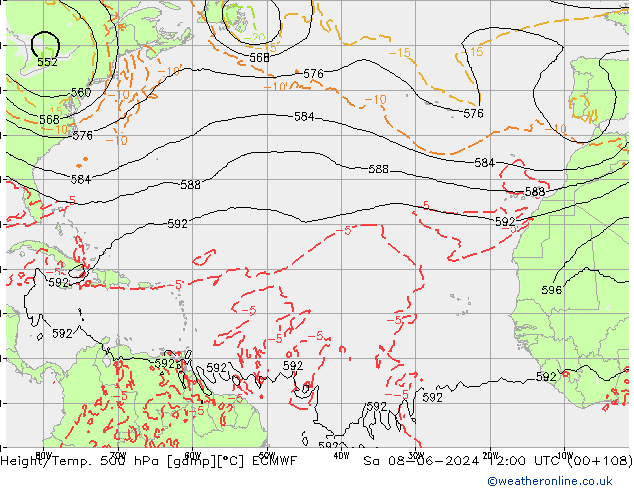 Z500/Rain (+SLP)/Z850 ECMWF ��� 08.06.2024 12 UTC
