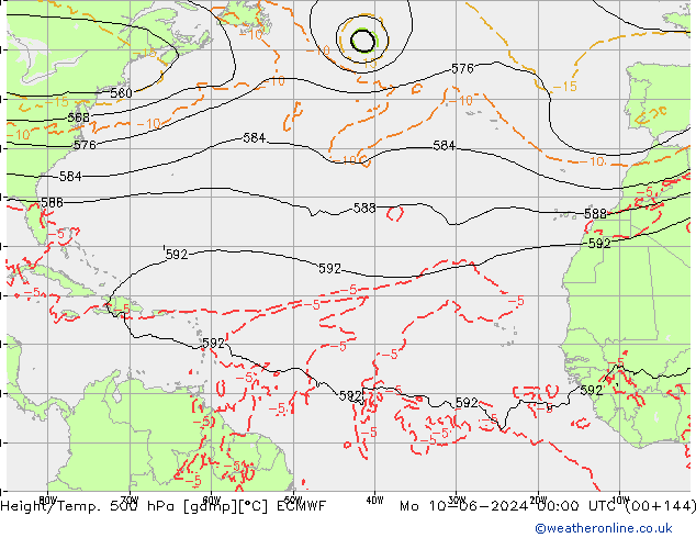 Z500/Rain (+SLP)/Z850 ECMWF Seg 10.06.2024 00 UTC