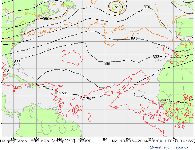 Z500/Regen(+SLP)/Z850 ECMWF ma 10.06.2024 18 UTC