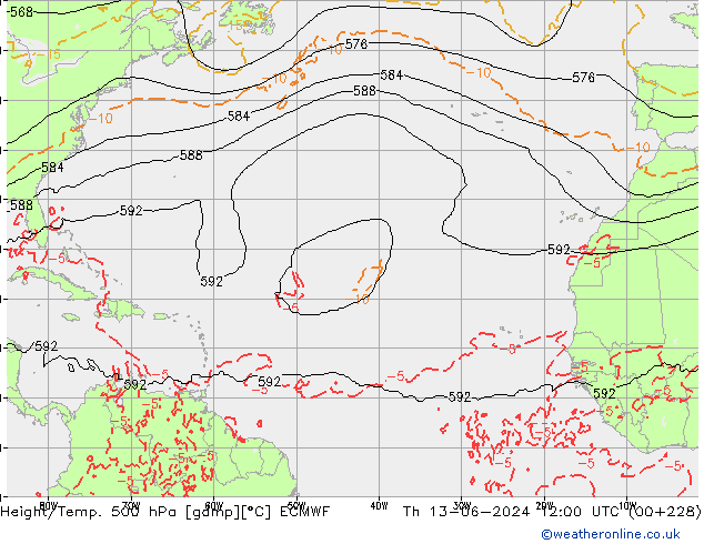 Z500/Regen(+SLP)/Z850 ECMWF do 13.06.2024 12 UTC