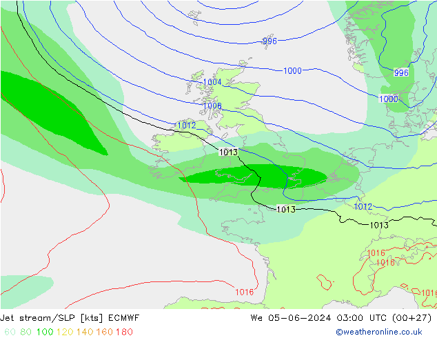 Jet stream/SLP ECMWF We 05.06.2024 03 UTC