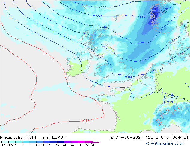 Z500/Rain (+SLP)/Z850 ECMWF Tu 04.06.2024 18 UTC