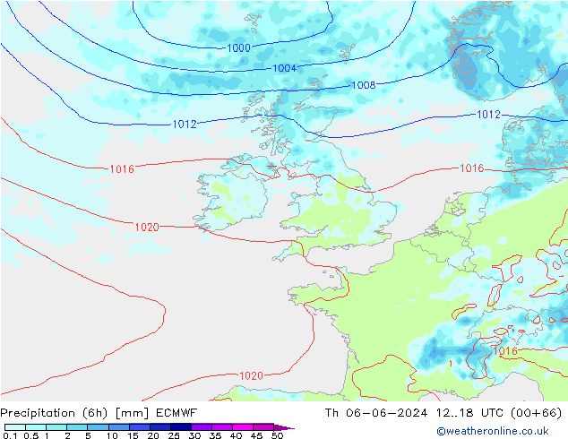 Z500/Rain (+SLP)/Z850 ECMWF Th 06.06.2024 18 UTC