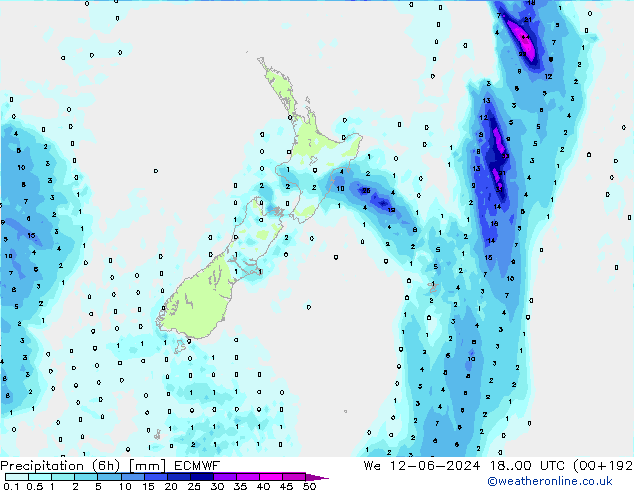 Z500/Regen(+SLP)/Z850 ECMWF wo 12.06.2024 00 UTC