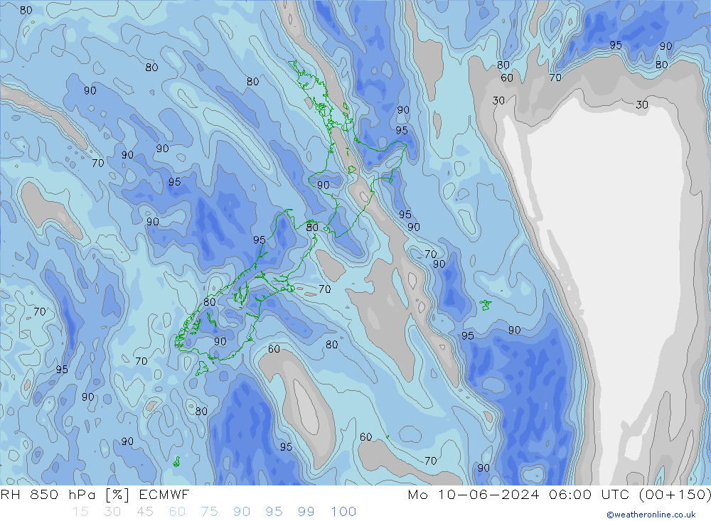 RH 850 hPa ECMWF Seg 10.06.2024 06 UTC