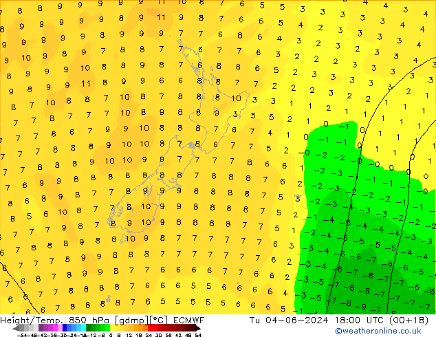 Z500/Rain (+SLP)/Z850 ECMWF Ter 04.06.2024 18 UTC