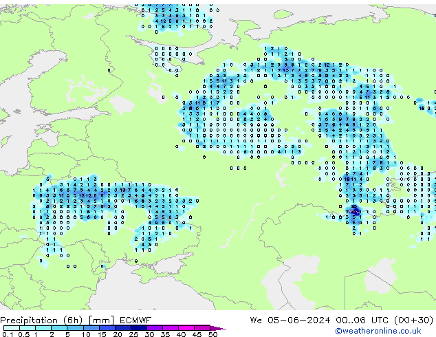 Z500/Rain (+SLP)/Z850 ECMWF We 05.06.2024 06 UTC