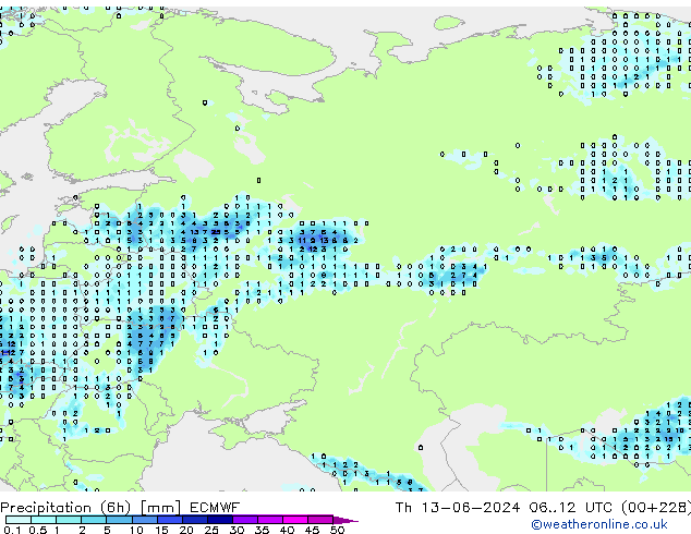 Z500/Rain (+SLP)/Z850 ECMWF jue 13.06.2024 12 UTC