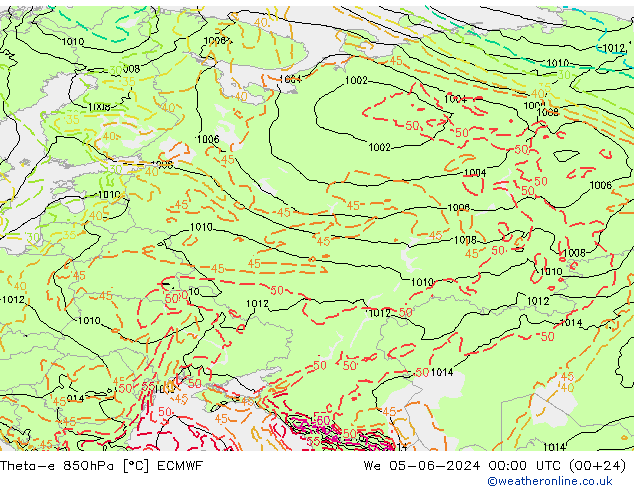 Theta-e 850hPa ECMWF We 05.06.2024 00 UTC