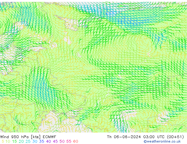 Wind 950 hPa ECMWF Th 06.06.2024 03 UTC