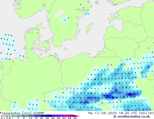 осадки ECMWF ср 12.06.2024 00 UTC