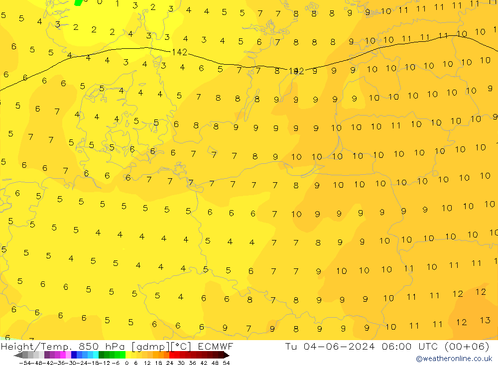 Z500/Rain (+SLP)/Z850 ECMWF mar 04.06.2024 06 UTC