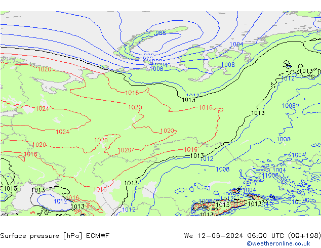 pression de l'air ECMWF mer 12.06.2024 06 UTC