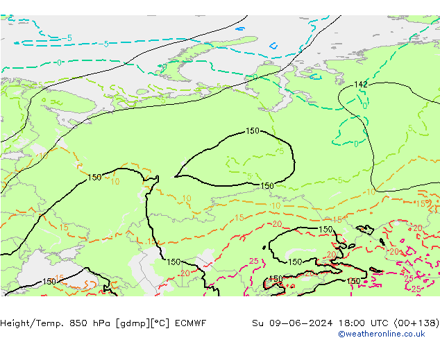 Z500/Regen(+SLP)/Z850 ECMWF zo 09.06.2024 18 UTC